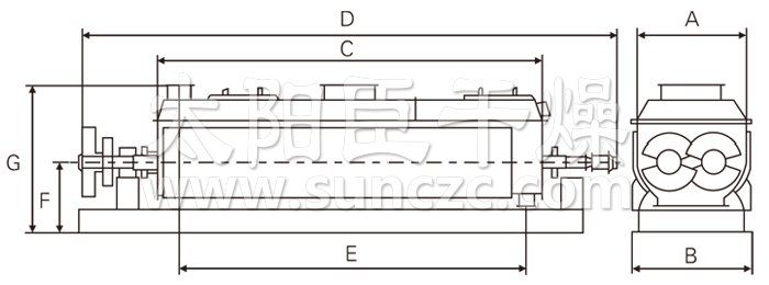 空心槳葉干燥機結(jié)構(gòu)示意圖